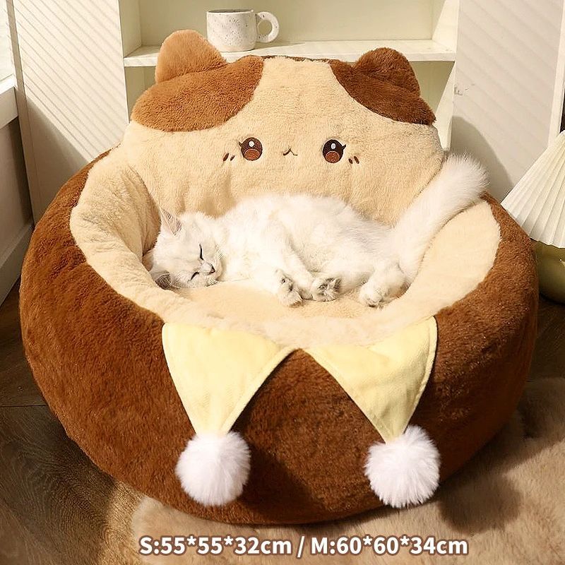 Cats Sofa Dogs Bed Round Cat Pad