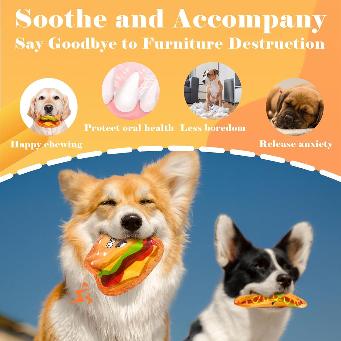 Crinkle Dog Toys Squeaky Dog Toys