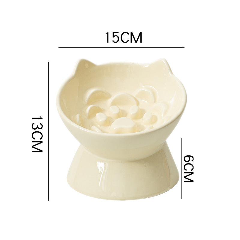 Ceramic Slow Feeding Bowl Cat And Dog