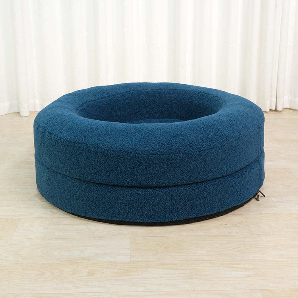 Solid Color Leisure Pet Round Bed