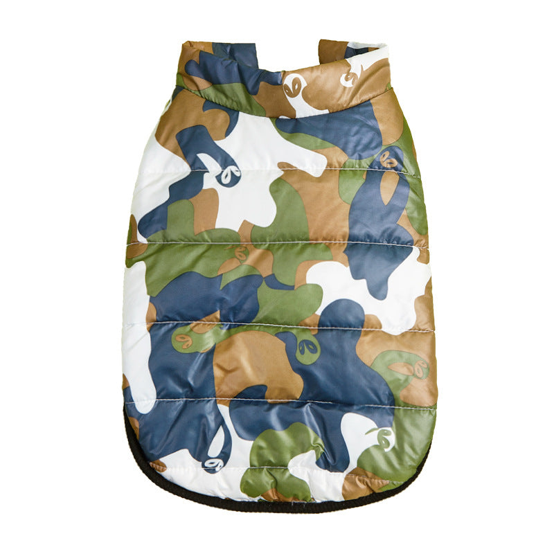 Pet Camouflage Velvet Padded Jacket