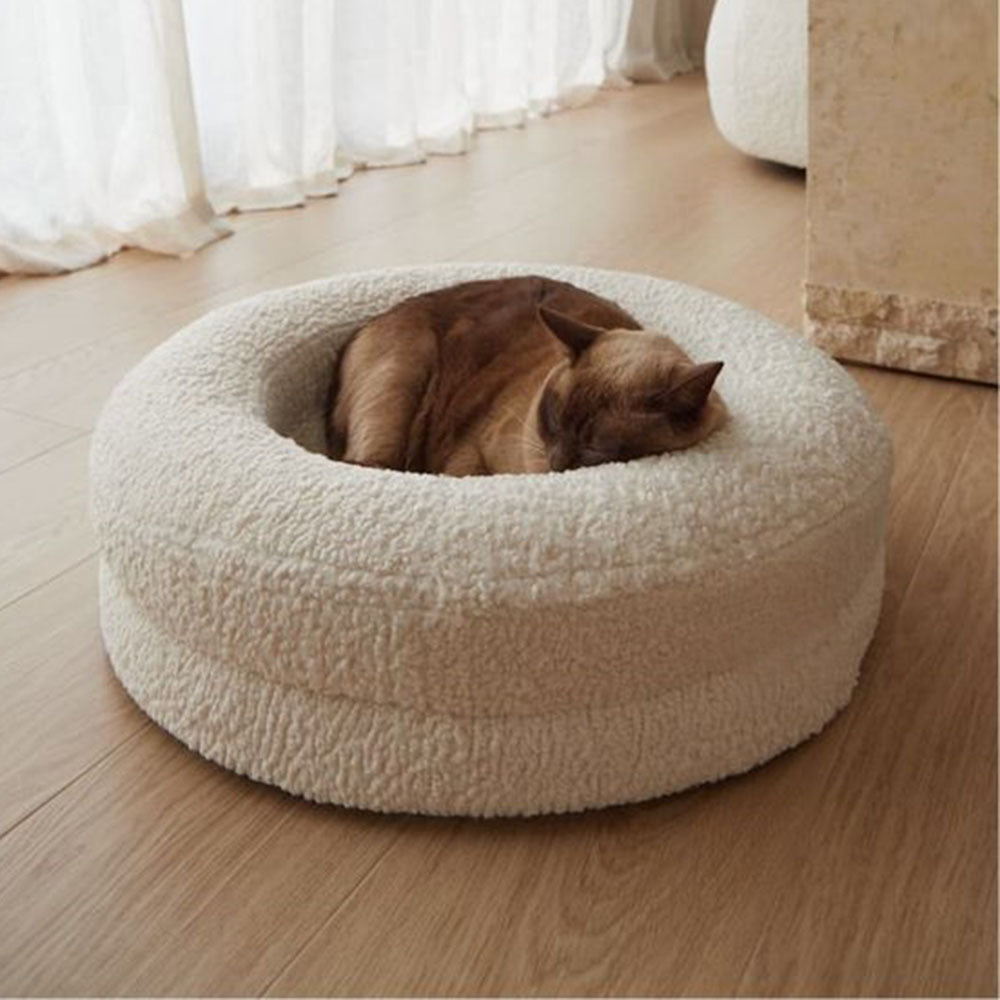Solid Color Leisure Pet Round Bed