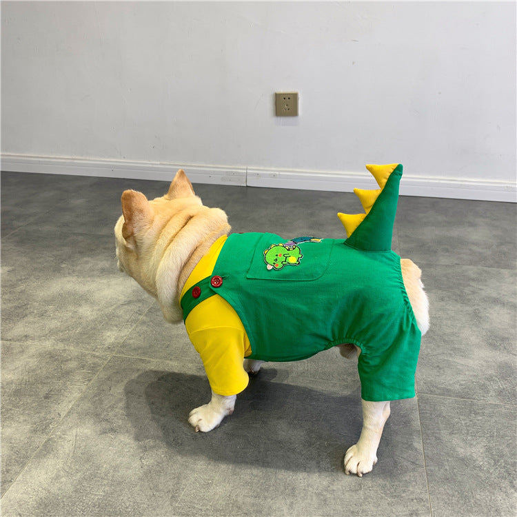Dog Suspenders French  Dinosaur Clothes