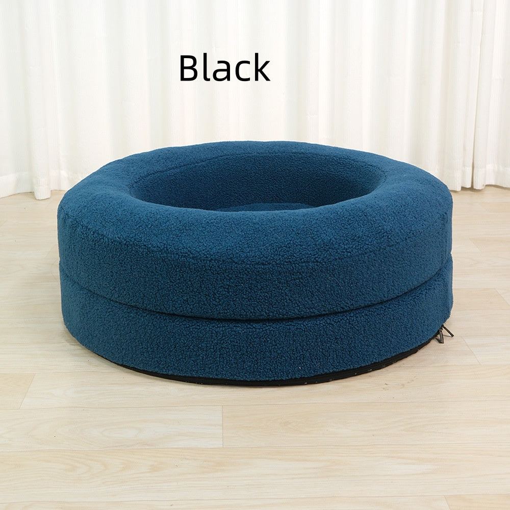 Solid Color Leisure Pet Round Bed