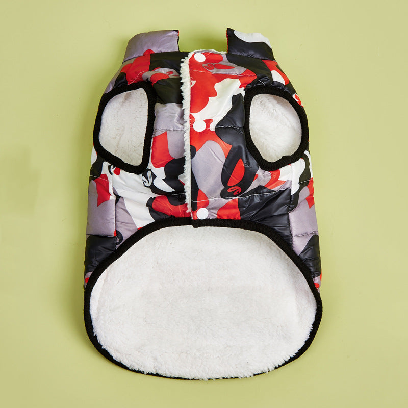 Pet Camouflage Velvet Padded Jacket