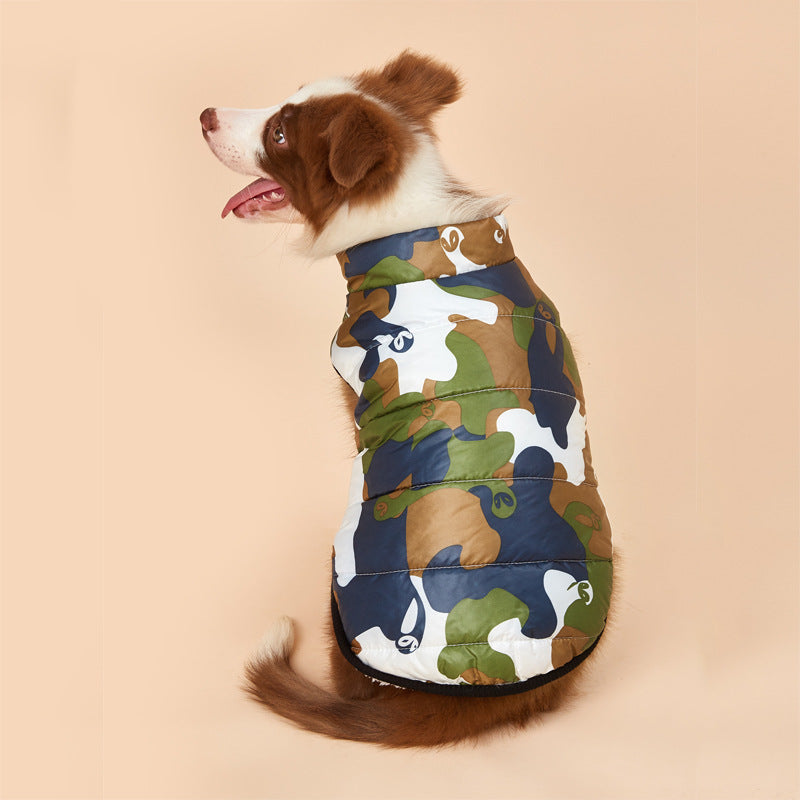 Pet Camouflage Velvet Padded Jacket