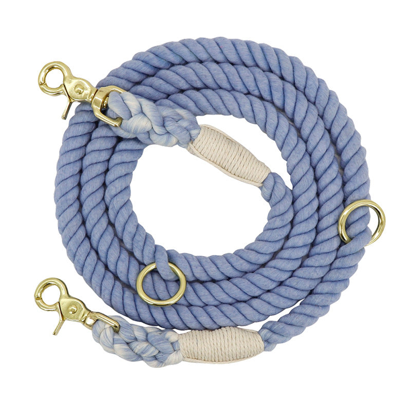 Multi-color cotton pet long leash