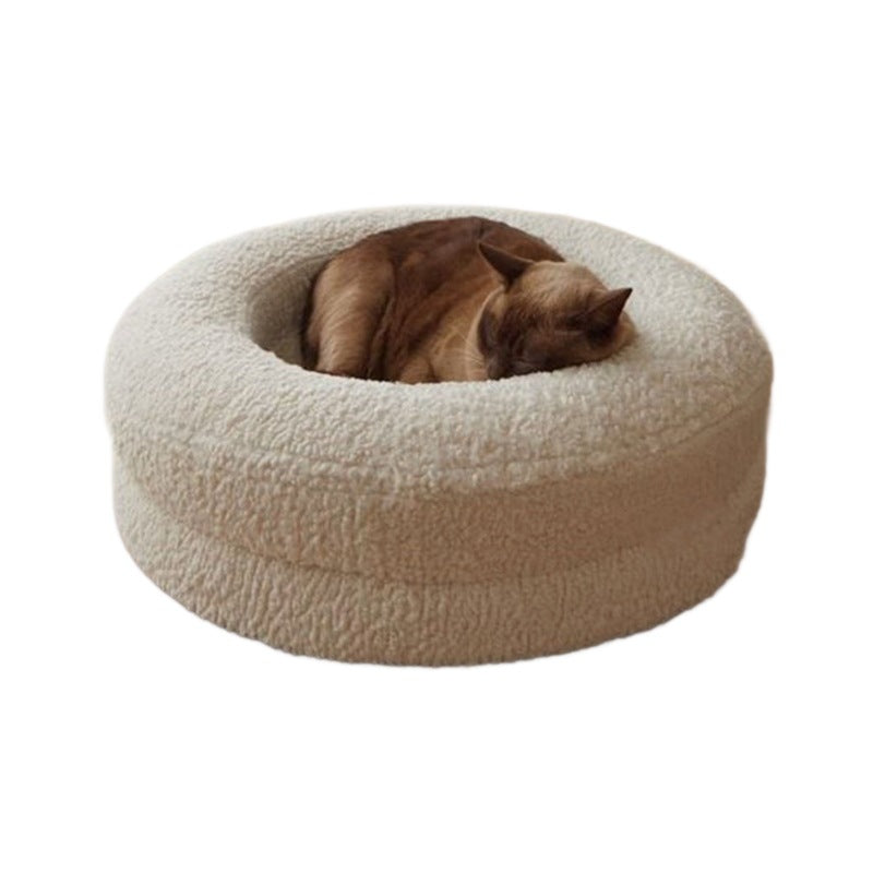Solid Color Leisure Pet Round Bed