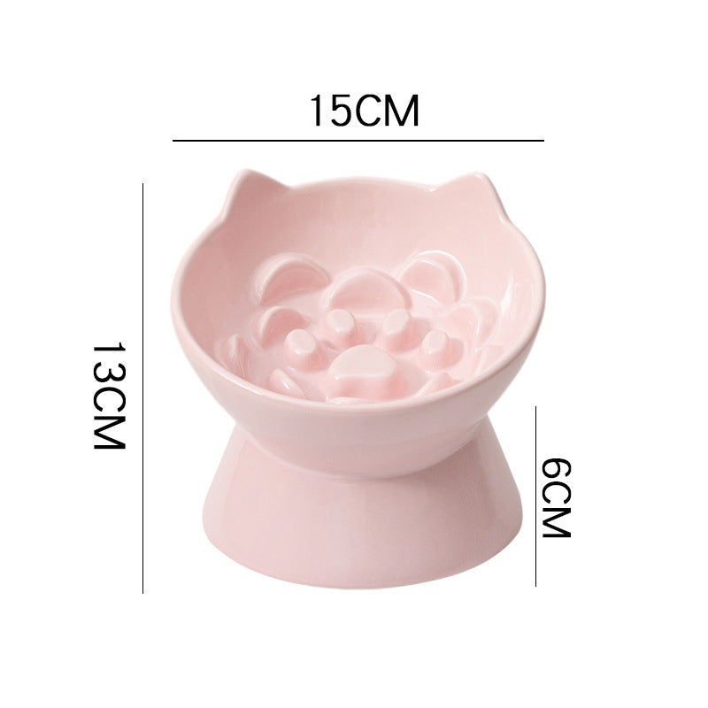 Ceramic Slow Feeding Bowl Cat And Dog