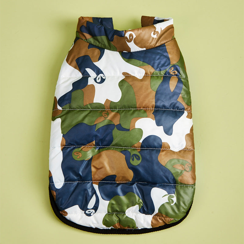 Pet Camouflage Velvet Padded Jacket