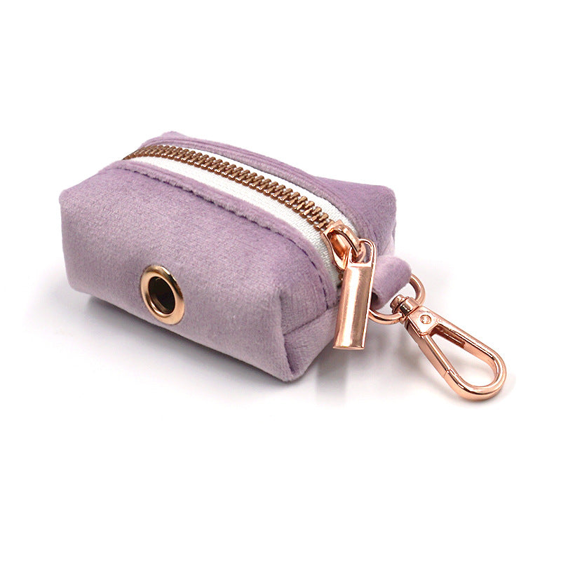 Dark Grey Velvet Pet Collar Leash