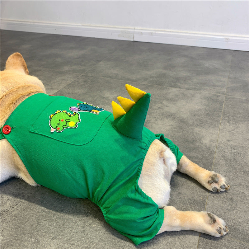 Dog Suspenders French  Dinosaur Clothes