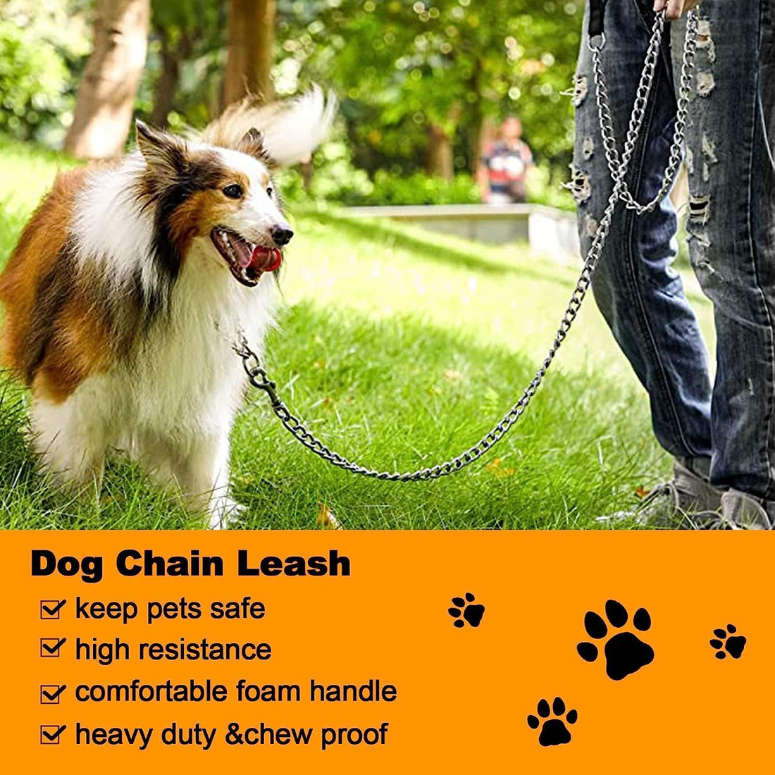 Heavy Duty Metal Dog Leash Chew Proof