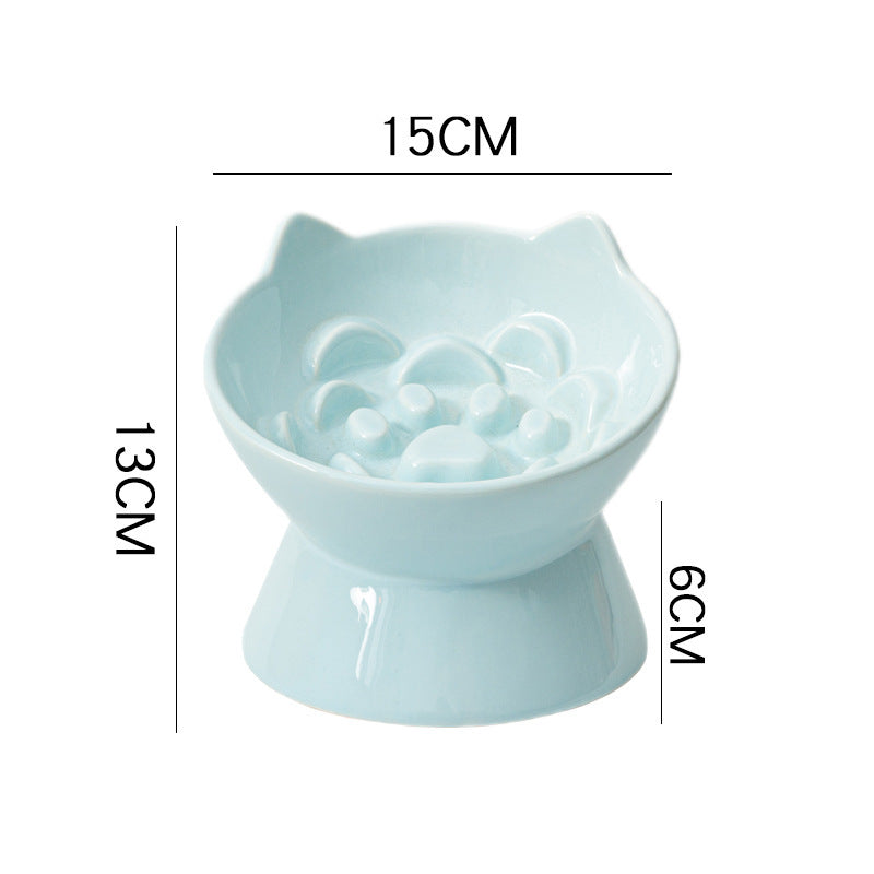 Ceramic Slow Feeding Bowl Cat And Dog